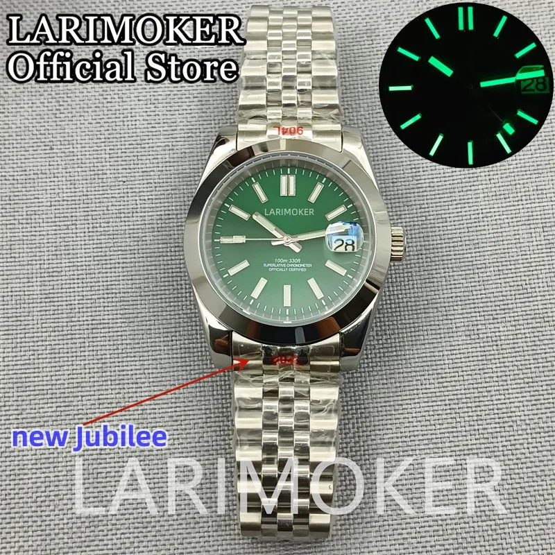 LARIMOKER36mm 39mm Coin Bezel green Dial Luminous Japan NH35A Automatic Movement Mens Watch Middel Jubilee Oyster Bracelet
LARIMOKER36mm 39mm Coin Bezel green Dial Luminous Japan NH35A Automatic Movement Mens Watch Middel Jubilee Oyster Bracelet