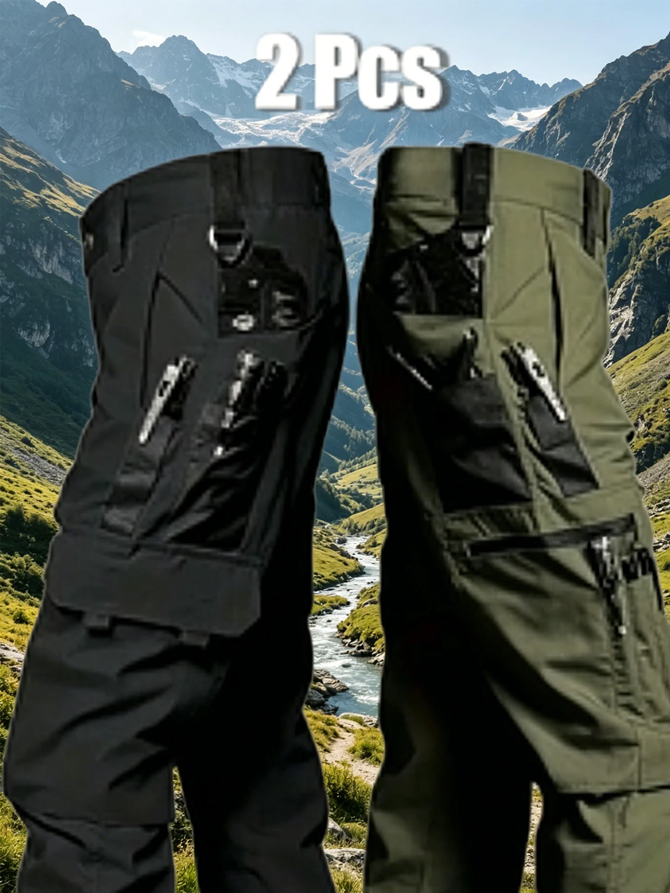 Men's outdoor tactical work pants 2-piece set with multiple zipper pockets, tear resistant hiking and mountaineering work pants, durable, casual and practical pants
Men's outdoor tactical work pants 2-piece set with multiple zipper pockets, tear resistant hiking and mountaineering work pants, durable, casual and practical pants