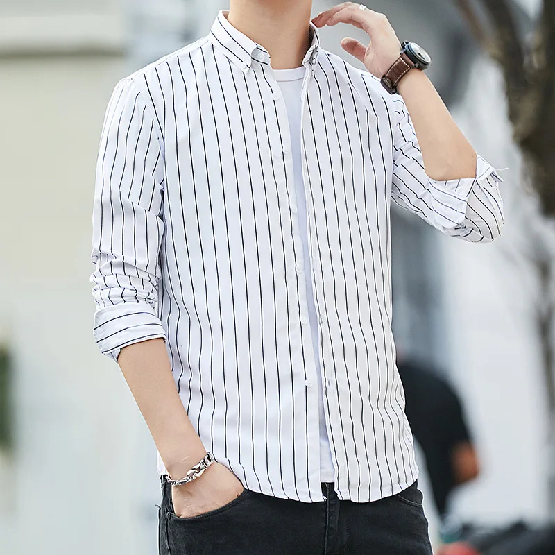 Business Casual Outerwear Work Shirt Men Korean Temperament Autumn New Striped Long Sleeved Top Youth Fashion Accessories
Business Casual Outerwear Work Shirt Men Korean Temperament Autumn New Striped Long Sleeved Top Youth Fashion Accessories