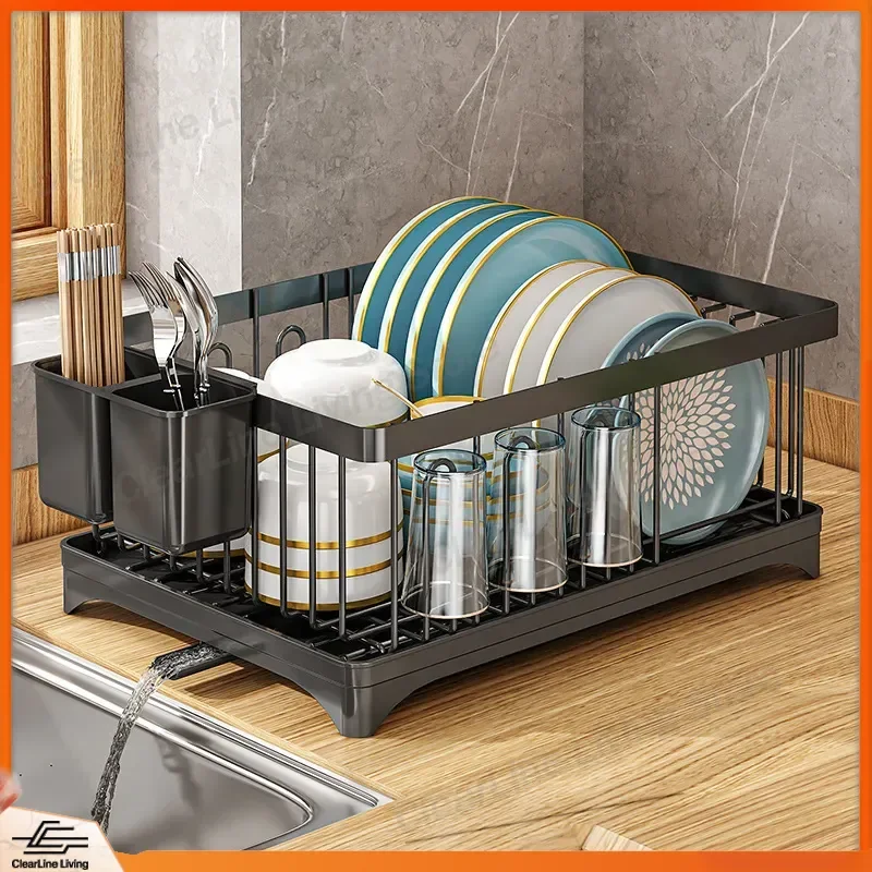 Kitchen Dish Drain Rack Countertop Plate Drying Rack with Drain Shelf Free Standing Cup Holder Dish Drying Rack for Home
Kitchen Dish Drain Rack Countertop Plate Drying Rack with Drain Shelf Free Standing Cup Holder Dish Drying Rack for Home