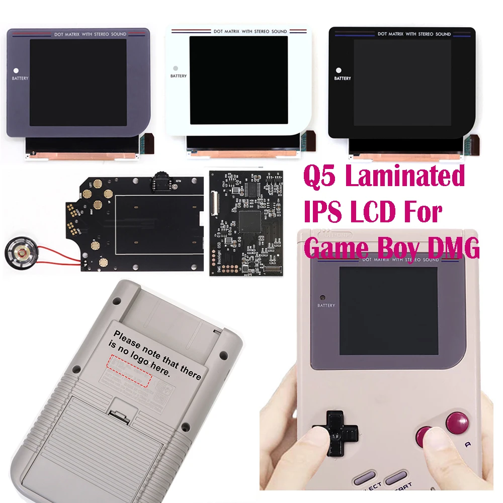 For Game Boy DMG Q5 Laminated IPS LCD Display FRM Built-in OSD Menu Backlight LCD Screen Kit For Gameboy Console
For Game Boy DMG Q5 Laminated IPS LCD Display FRM Built-in OSD Menu Backlight LCD Screen Kit For Gameboy Console