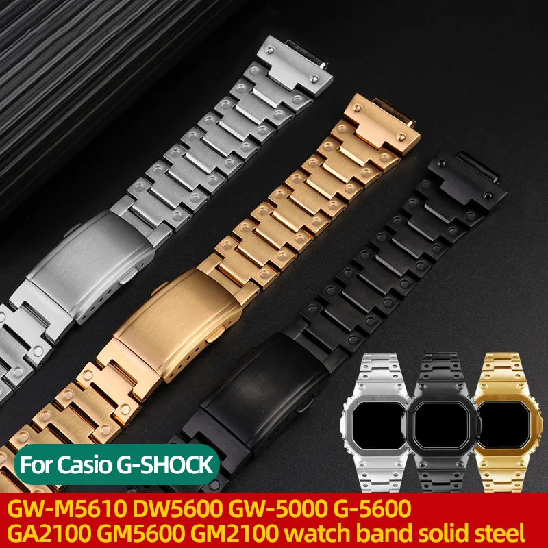 Stainless Steel Watchband for Casio G-SHOCK GW-M5610 DW5600 GW-5000 G-5600 GA2100 GM5600 GM2100 Series men solid steel strap
Stainless Steel Watchband for Casio G-SHOCK GW-M5610 DW5600 GW-5000 G-5600 GA2100 GM5600 GM2100 Series men solid steel strap