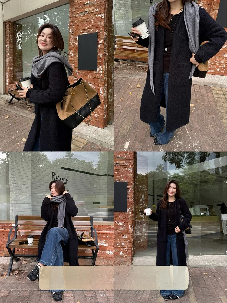 Autumn Winter Long Knitwear Coat Casual Woolen Fashionable Open Cardigan Women's Loose Fit V-Neck Warm Thickened Korean Style
Autumn Winter Long Knitwear Coat Casual Woolen Fashionable Open Cardigan Women's Loose Fit V-Neck Warm Thickened Korean Style