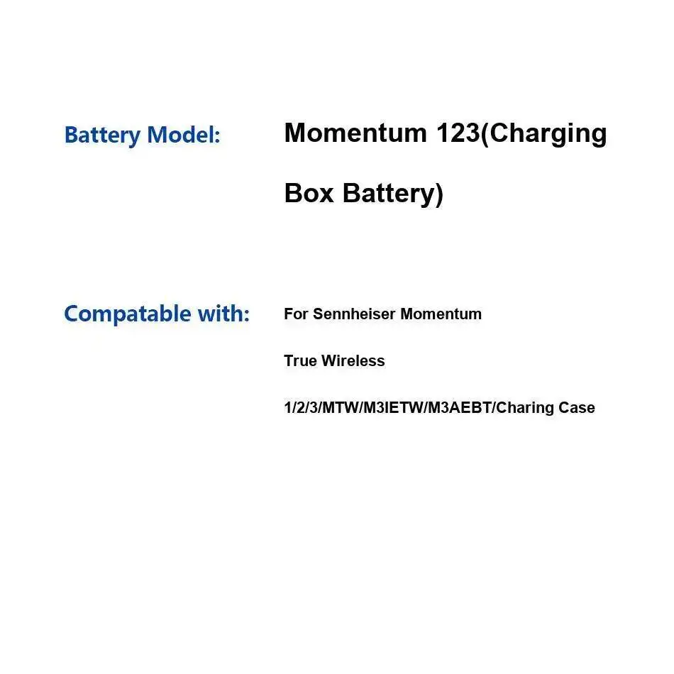 Для Sennheiser Momentum True Wireless 1/2/3 500 мАч зарядный чехол аккумулятор
Для Sennheiser Momentum True Wireless 1/2/3 500 мАч зарядный чехол аккумулятор