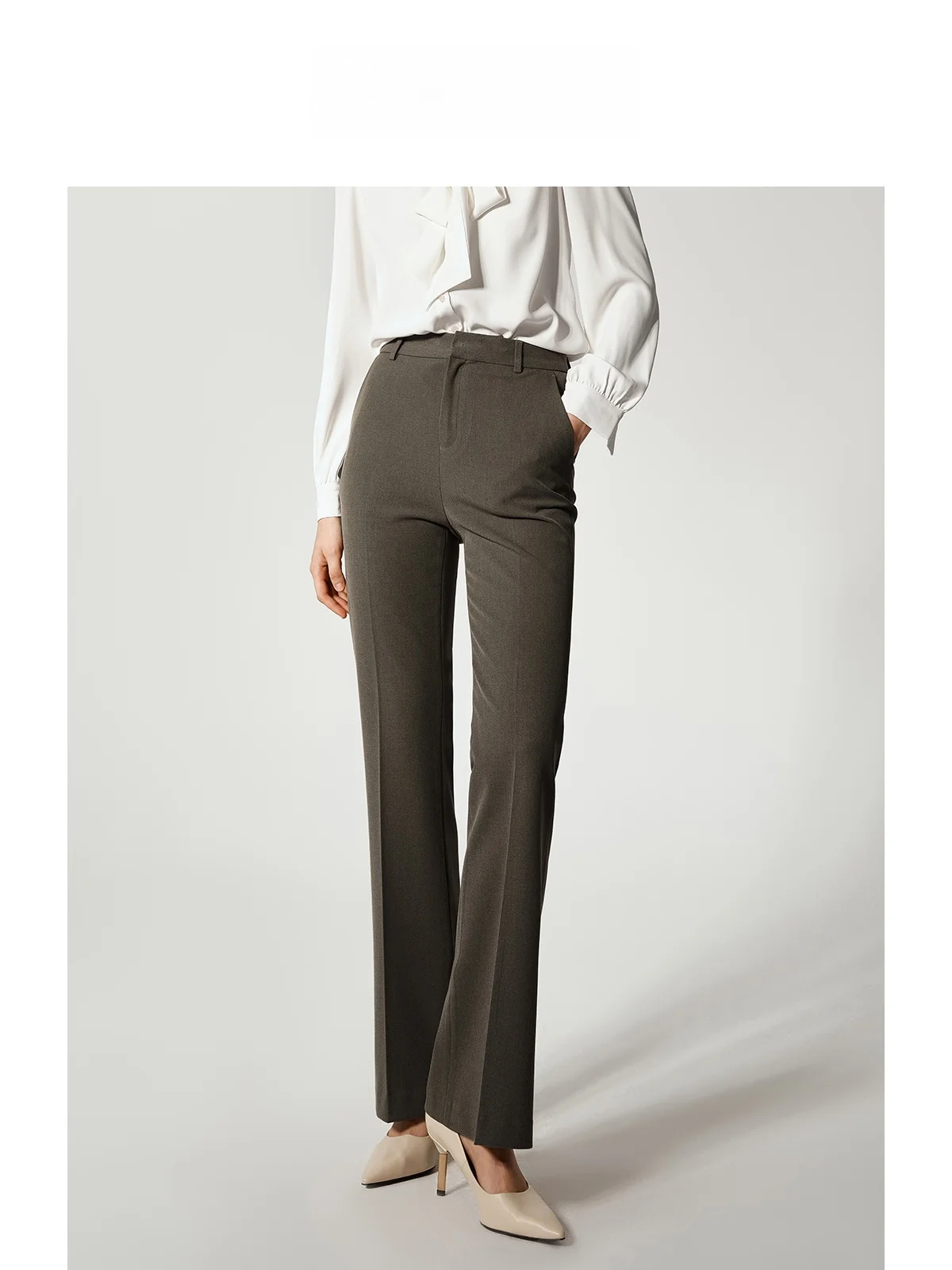 High Waist Flared Pants Thickened Slimming Grey Green Workwear Commute Style Women's Casual Trousers Professional Suit Pants
High Waist Flared Pants Thickened Slimming Grey Green Workwear Commute Style Women's Casual Trousers Professional Suit Pants