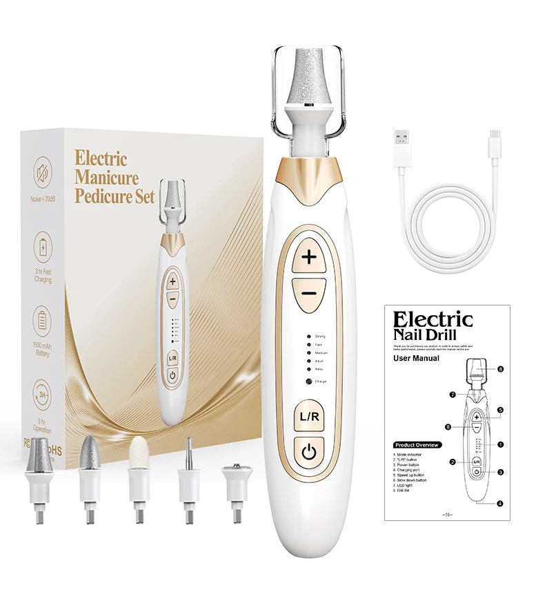 5 Working Modes Portable Professional Pedicure Kit Rechargeable Nail Drill Mini Electric Manicure
5 Working Modes Portable Professional Pedicure Kit Rechargeable Nail Drill Mini Electric Manicure