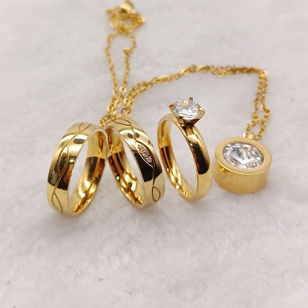 Exquisite Women Wedding Rings Couple Set 18K Gold Plated Jewelry Pendant Trendy Ring Stone Engagement Rings Sets
Exquisite Women Wedding Rings Couple Set 18K Gold Plated Jewelry Pendant Trendy Ring Stone Engagement Rings Sets