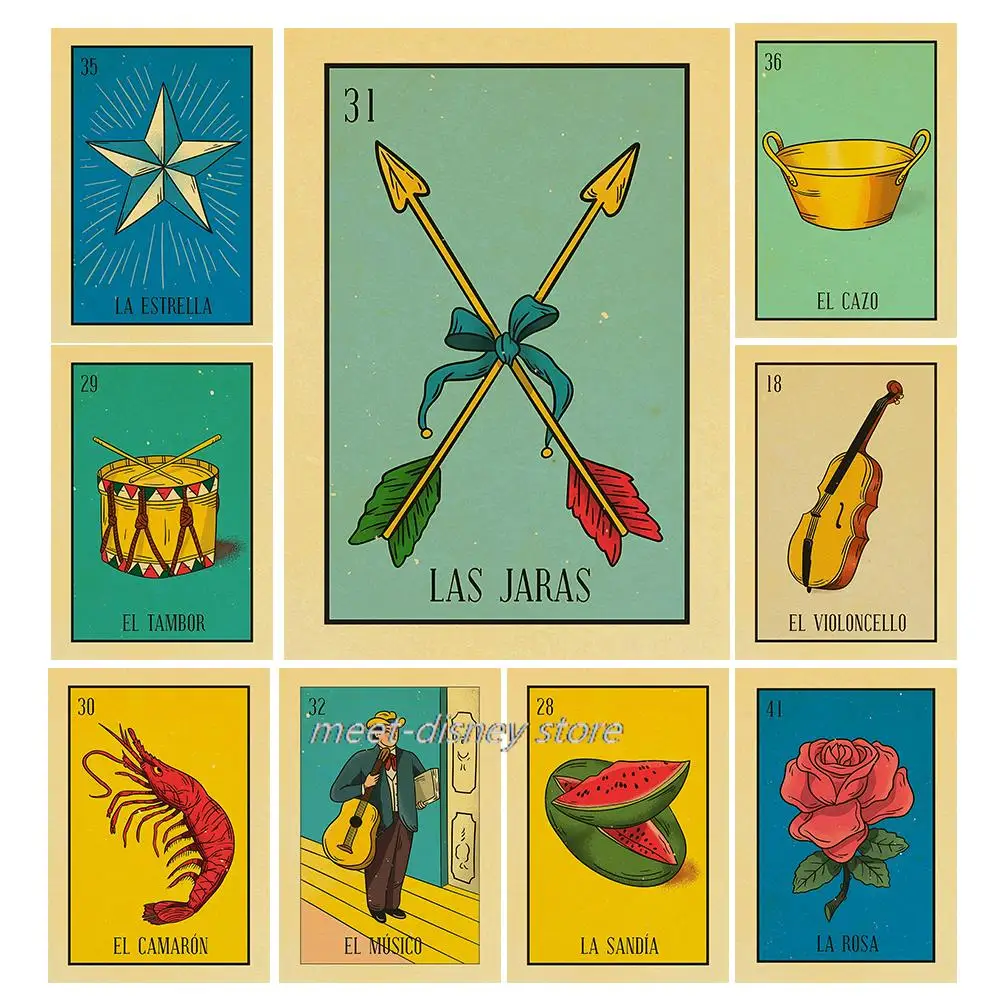 Cartoon Mexican Lottery Tarot Card Poster Colorful Canvas Painting Art Pictures Wall Art Pictures Museum Home Museum Study Decor
Cartoon Mexican Lottery Tarot Card Poster Colorful Canvas Painting Art Pictures Wall Art Pictures Museum Home Museum Study Decor