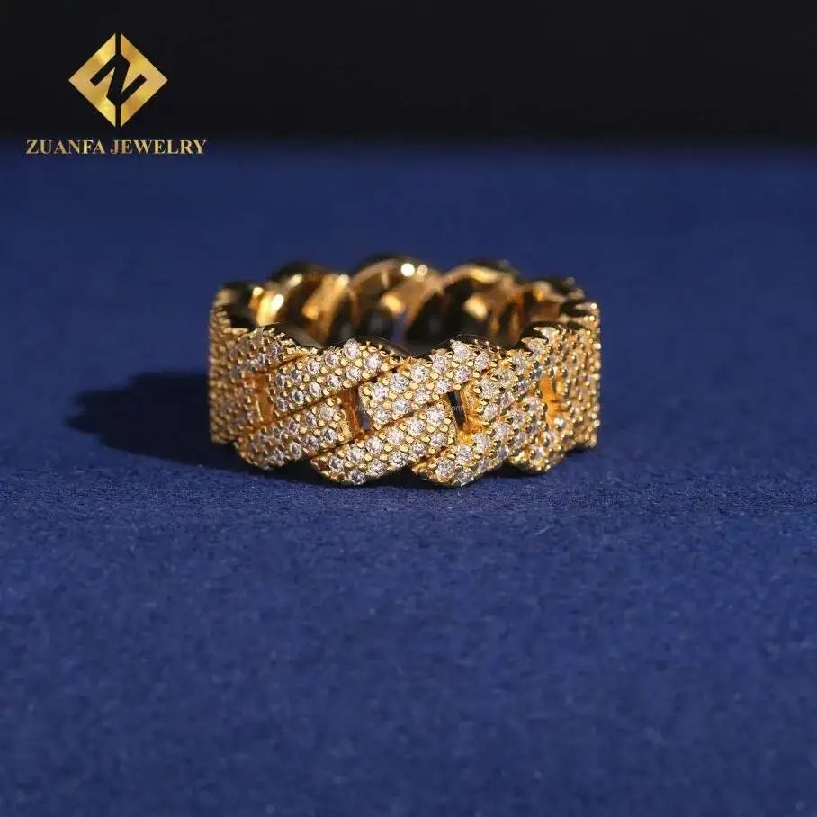 925 Solid Silver Two Row Stones Gold Plated Luxury Hip Hop Iced Out Jewelry VVS1 Moissanite Diamond Miami Cuban Band Ring Man
925 Solid Silver Two Row Stones Gold Plated Luxury Hip Hop Iced Out Jewelry VVS1 Moissanite Diamond Miami Cuban Band Ring Man