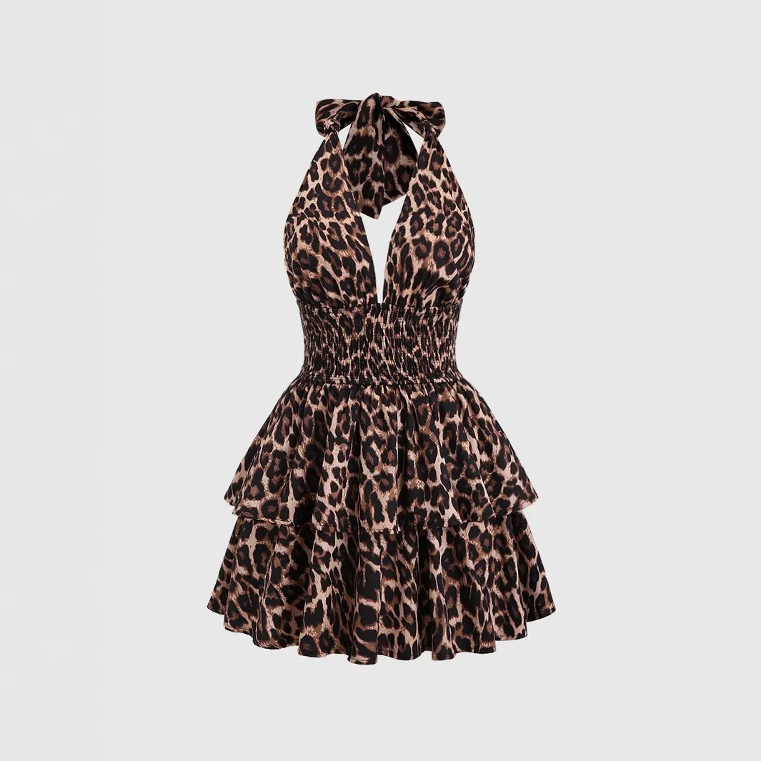 New sexy hot girl backless leopard print personalized American retro lace up slimming dress
New sexy hot girl backless leopard print personalized American retro lace up slimming dress