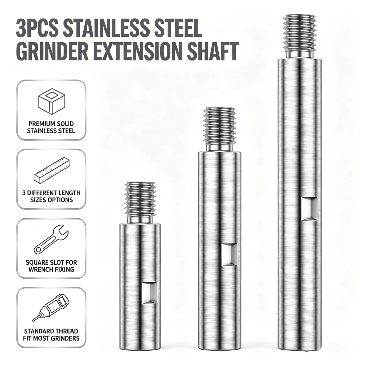 3/9Pcs M14 Extension Shaft for Angle Grinder 75mm 100mm 140mm Steel Rotary Buffer Polishing Connecting Rod Power Tool Adapter
3/9Pcs M14 Extension Shaft for Angle Grinder 75mm 100mm 140mm Steel Rotary Buffer Polishing Connecting Rod Power Tool Adapter