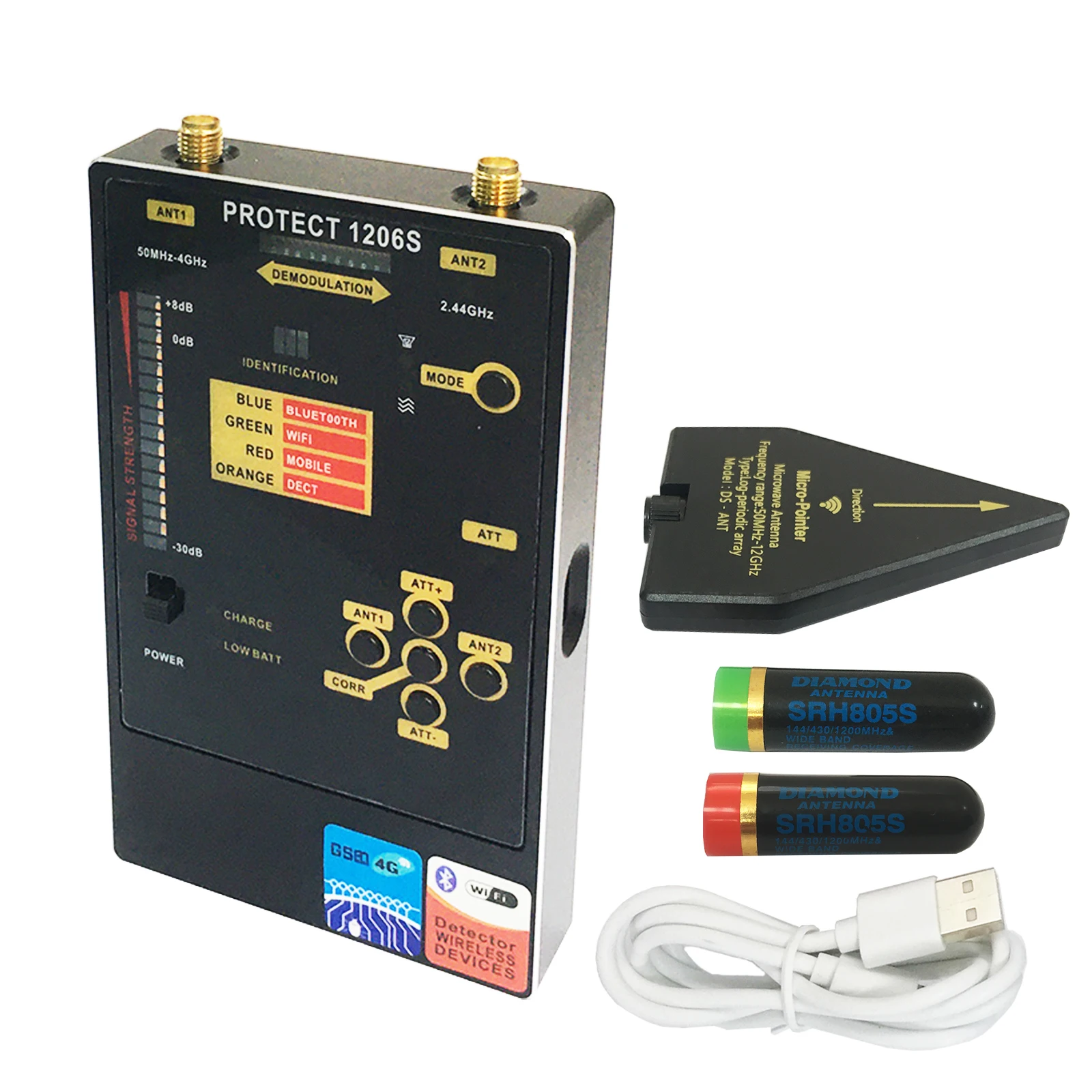 Upgraded Protect 1206S High Sensitivity Bug Detector - Detects Hidden Cameras GPS Trackers Bluetooth Wi-Fi (50MHz-12GHz)
Upgraded Protect 1206S High Sensitivity Bug Detector - Detects Hidden Cameras GPS Trackers Bluetooth Wi-Fi (50MHz-12GHz)