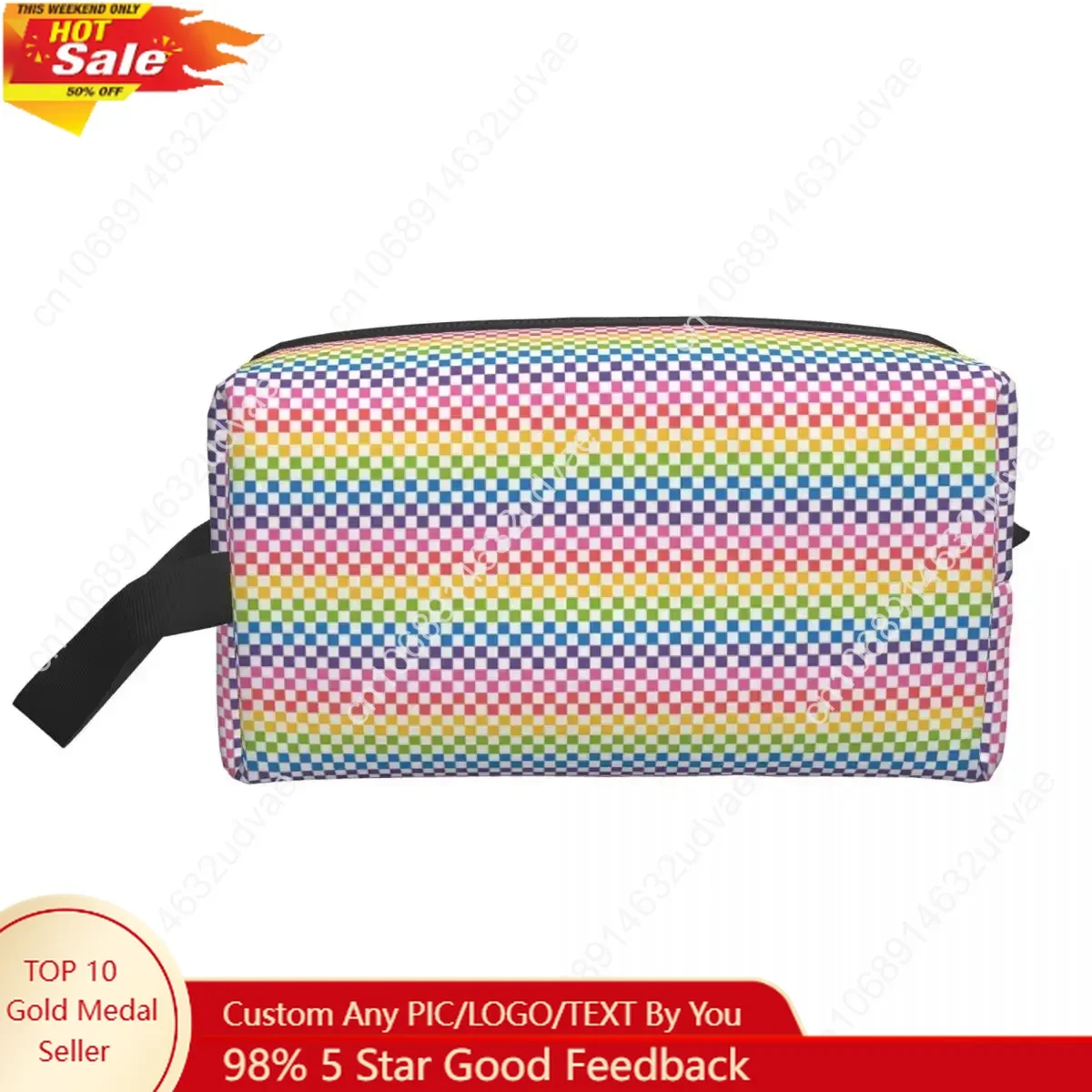 Custom Rainbow Squares Pattern Checkered Travel Cosmetic Bag for Women Makeup Toiletry Organizer Lady Beauty Storage Dopp Kit
Custom Rainbow Squares Pattern Checkered Travel Cosmetic Bag for Women Makeup Toiletry Organizer Lady Beauty Storage Dopp Kit