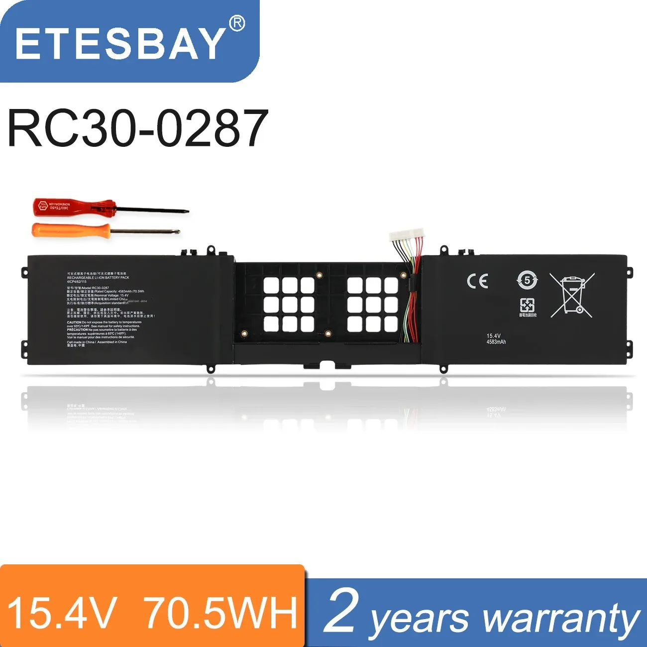 ETESBAY RC30-0287 4583mAh Laptop Battery Compatible with Razer Blade Pro 17 2019 RZ09-0287 RZ09-02876E92-R3U1 15.4V 70.5Wh
ETESBAY RC30-0287 4583mAh Laptop Battery Compatible with Razer Blade Pro 17 2019 RZ09-0287 RZ09-02876E92-R3U1 15.4V 70.5Wh