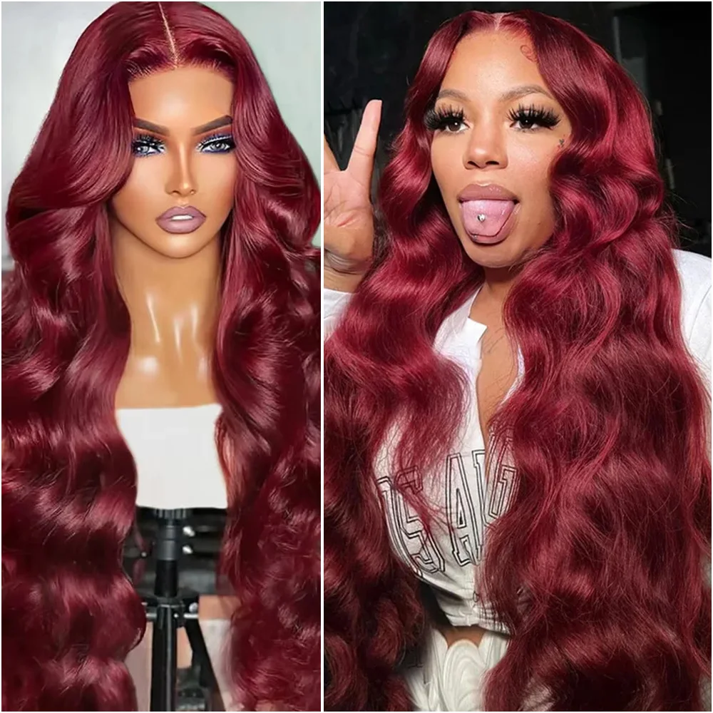 99J Burgundy Body Wave Lace Front Wig 100% Human Hair 13x6 HD Lace Frontal Wigs Pre Plucked 200% Density 32 40 Inches For Women
99J Burgundy Body Wave Lace Front Wig 100% Human Hair 13x6 HD Lace Frontal Wigs Pre Plucked 200% Density 32 40 Inches For Women
