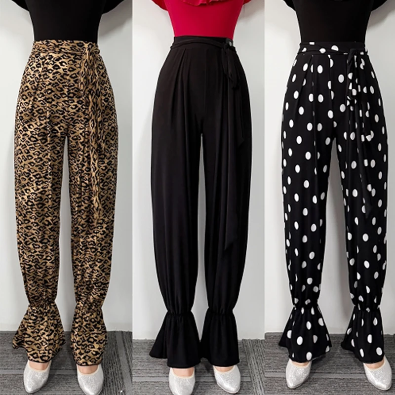 Latin Dance Pants Women Black Leopard Polka Dot Trousers Adult Waltz Chacha Rumba Ballroom Dance Wear Practice Clothes BL18888
Latin Dance Pants Women Black Leopard Polka Dot Trousers Adult Waltz Chacha Rumba Ballroom Dance Wear Practice Clothes BL18888