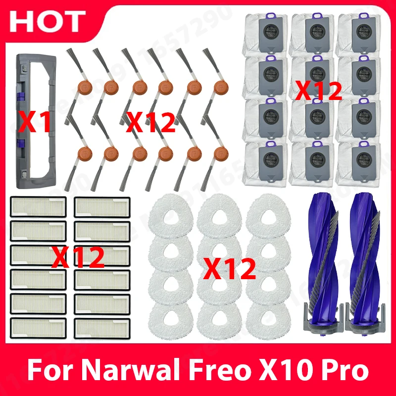 For Narwal Freo X10 Pro Side Main Brush Cover HEPA Filter Mop Cloth Dust Bag Replacement Accessories
For Narwal Freo X10 Pro Side Main Brush Cover HEPA Filter Mop Cloth Dust Bag Replacement Accessories