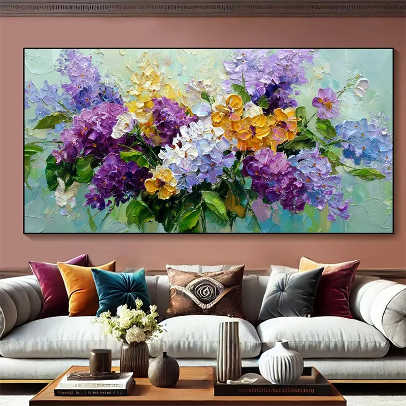 Large Abstract Purple Blue Green Flowers Canvas Thick Oil Painting New Popular Handmade Yellow Small Florals Home Wall Art Decor
Large Abstract Purple Blue Green Flowers Canvas Thick Oil Painting New Popular Handmade Yellow Small Florals Home Wall Art Decor