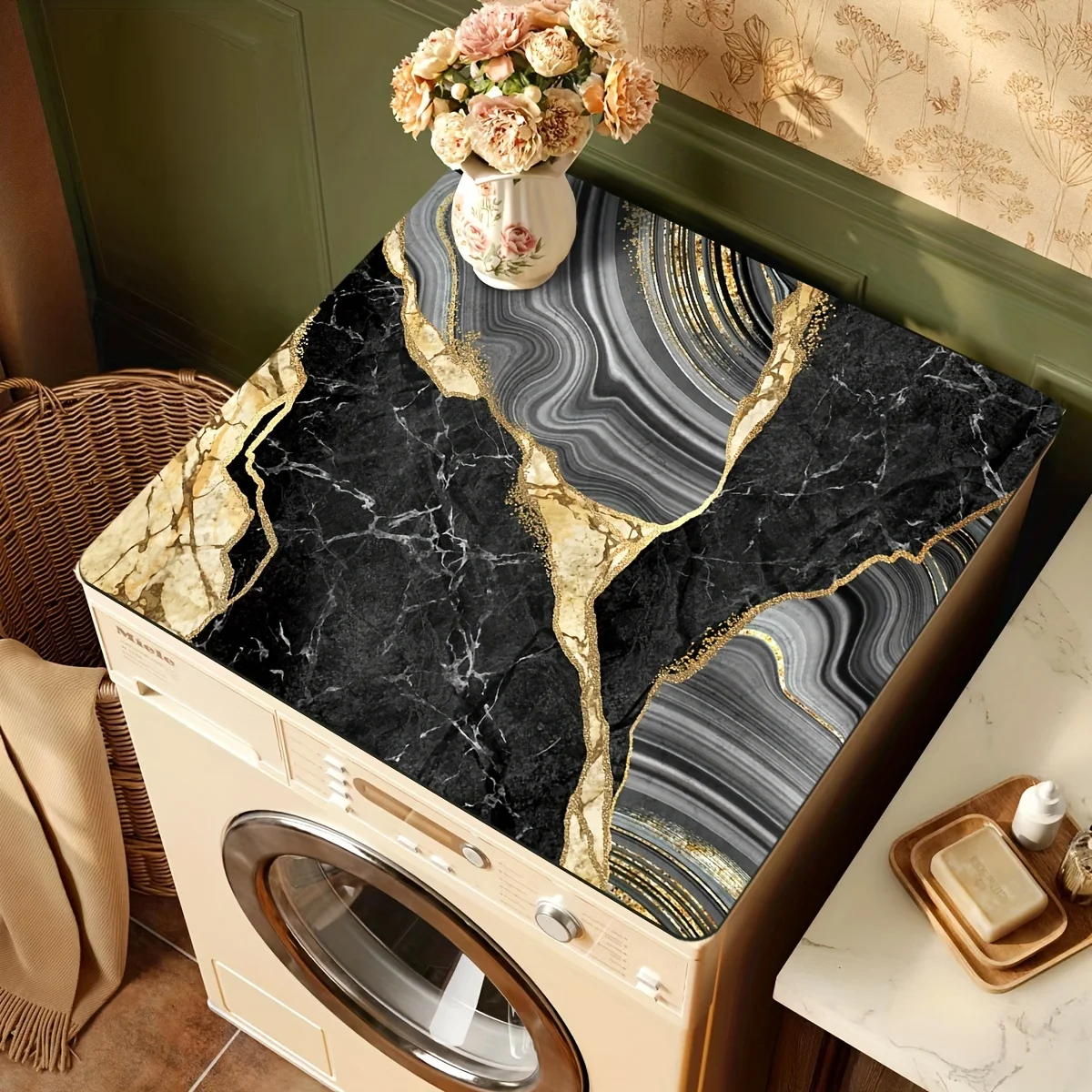 VIKAMA Black & Gold/White & Gold Marble Pattern Washing Machine Mat - Durable with Absorbent Protection, Home Decor
VIKAMA Black & Gold/White & Gold Marble Pattern Washing Machine Mat - Durable with Absorbent Protection, Home Decor