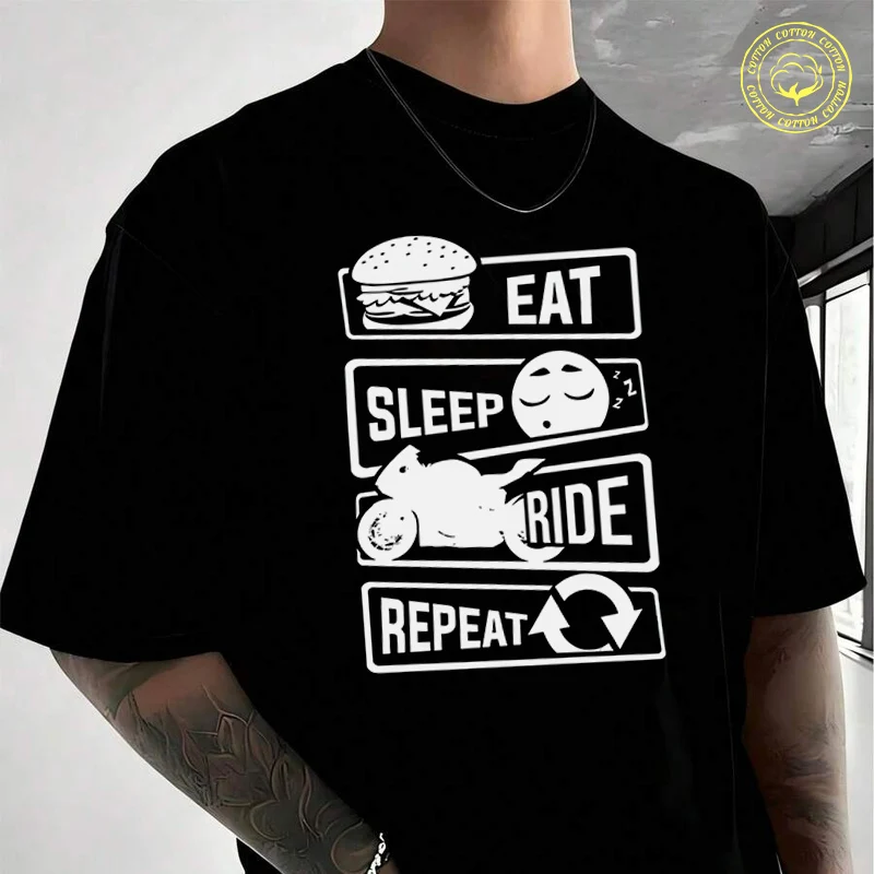 Men's Moto T-Shirt Eat Sleep Ride Repeat Graphic Fashion Casual Street Style Suitable For Travel And Sports Tee
Men's Moto T-Shirt Eat Sleep Ride Repeat Graphic Fashion Casual Street Style Suitable For Travel And Sports Tee