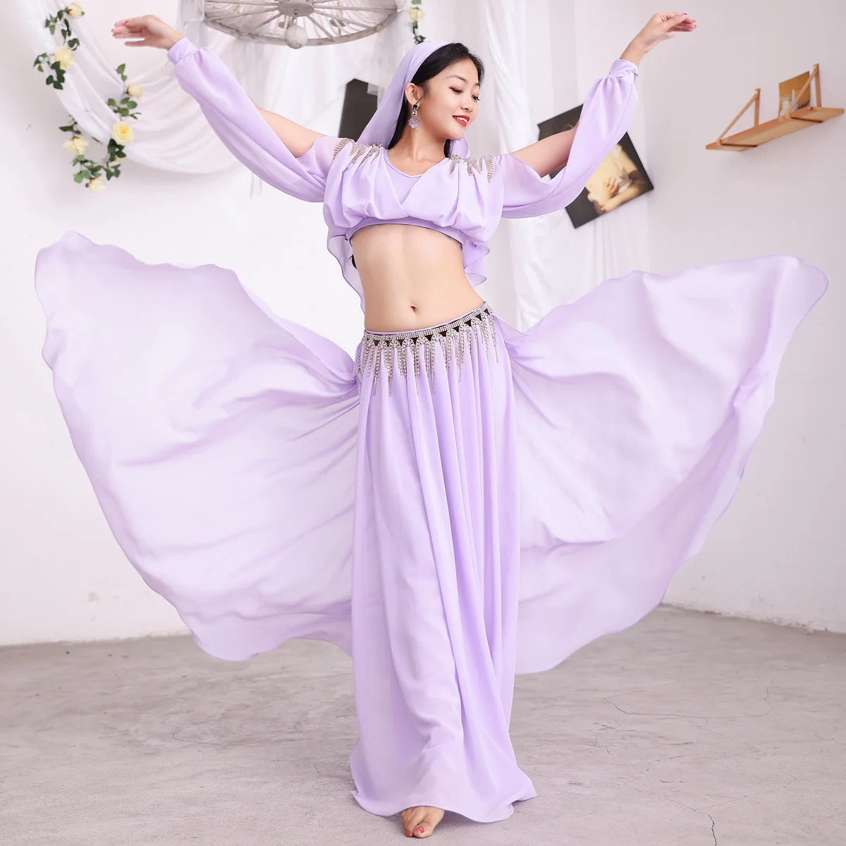 Belly Dancing Oriental Long Sleeve Costume Women Dance Practice Clothes Classical Belly Dance Training Set Performance Costume
Belly Dancing Oriental Long Sleeve Costume Women Dance Practice Clothes Classical Belly Dance Training Set Performance Costume