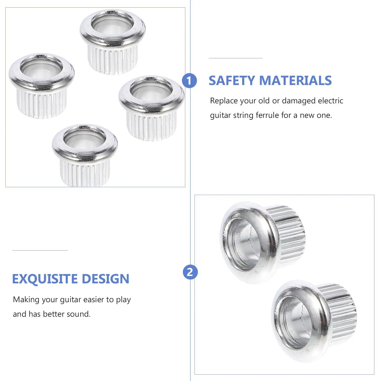 6 Pcs Guitar String Ferrule Metal Electric Replacement Vintage Tuning Peg Conversion Bushings Adapter Guitar Accessories
6 Pcs Guitar String Ferrule Metal Electric Replacement Vintage Tuning Peg Conversion Bushings Adapter Guitar Accessories
