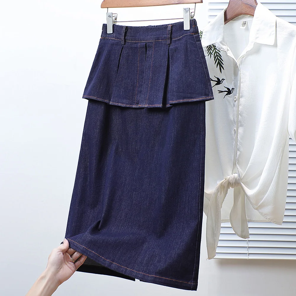 High Waist Denim Skirt Slimming Straight Cut Midi Skirt Fake Two-Piece Belly Covering Summer New Arrival plus Size Women's Fa...
High Waist Denim Skirt Slimming Straight Cut Midi Skirt Fake Two-Piece Belly Covering Summer New Arrival plus Size Women's Fa...