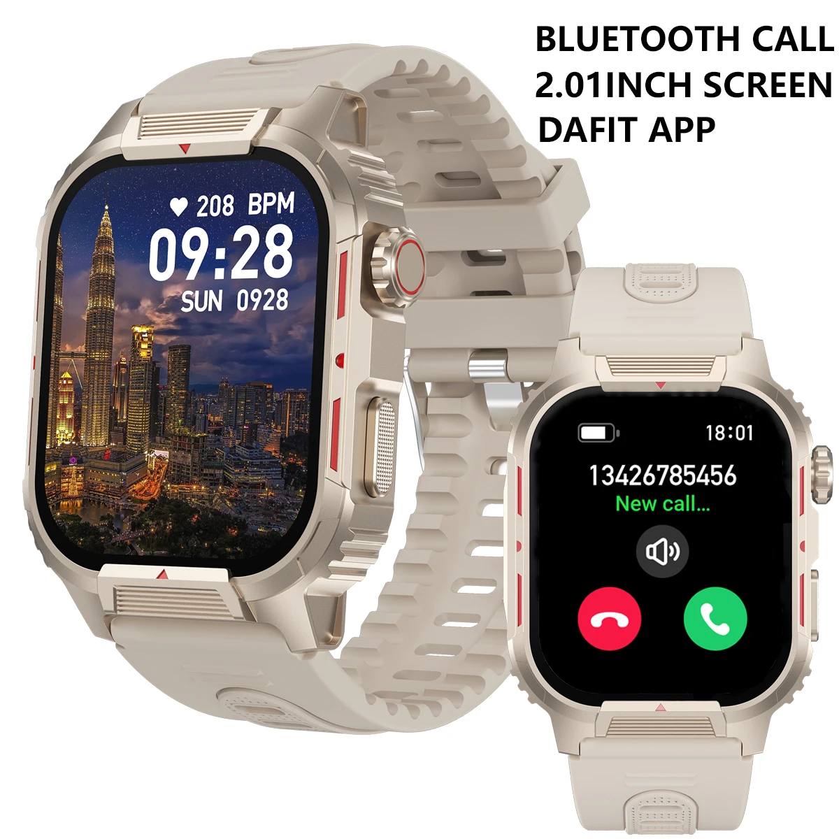 2.01HD Outdoor Military Smart Watch Men Bluetooth Call Smartwatch For Android IOS IP68 Waterproof Sports Fitness Watches
2.01HD Outdoor Military Smart Watch Men Bluetooth Call Smartwatch For Android IOS IP68 Waterproof Sports Fitness Watches