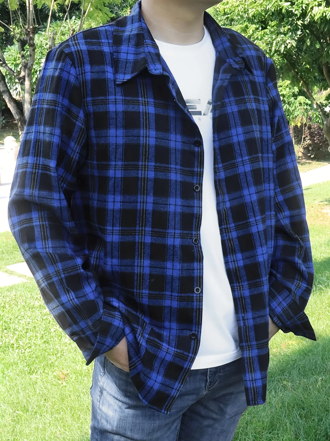 Men's plaid single-breasted open lapel long sleeve shirt classic color matching outdoor fashion casual shirt spring and autumn
Men's plaid single-breasted open lapel long sleeve shirt classic color matching outdoor fashion casual shirt spring and autumn