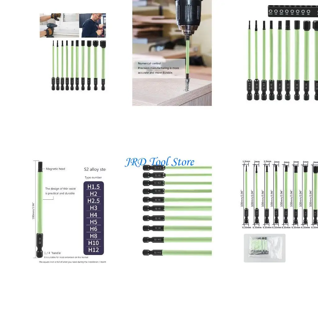 A2UD 10Pcs 1/4inch Screwdriver Bit Set Allen Bit Set for Assembling Furniture
A2UD 10Pcs 1/4inch Screwdriver Bit Set Allen Bit Set for Assembling Furniture