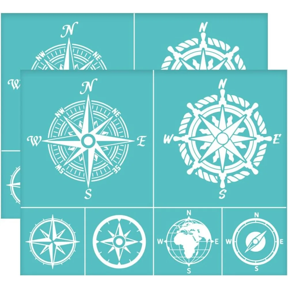 Self-Adhesive Silk Screen Printing Stencil for Painting on Wood DIY Decoration T-Shirt Fabric Turquoise Compass Pattern
Self-Adhesive Silk Screen Printing Stencil for Painting on Wood DIY Decoration T-Shirt Fabric Turquoise Compass Pattern