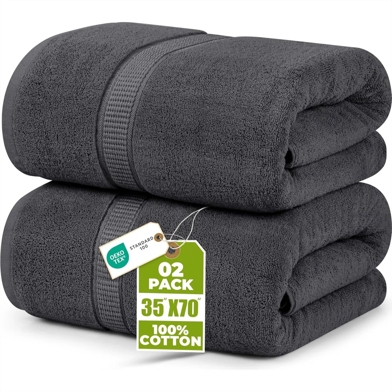 Jumbo Bath Sheet 2 Pack, 600 GSM 35x70 Inches, 100% Ring Spun Cotton Absorbent Quick Dry Extra Large Towel for Bath, Shower
Jumbo Bath Sheet 2 Pack, 600 GSM 35x70 Inches, 100% Ring Spun Cotton Absorbent Quick Dry Extra Large Towel for Bath, Shower