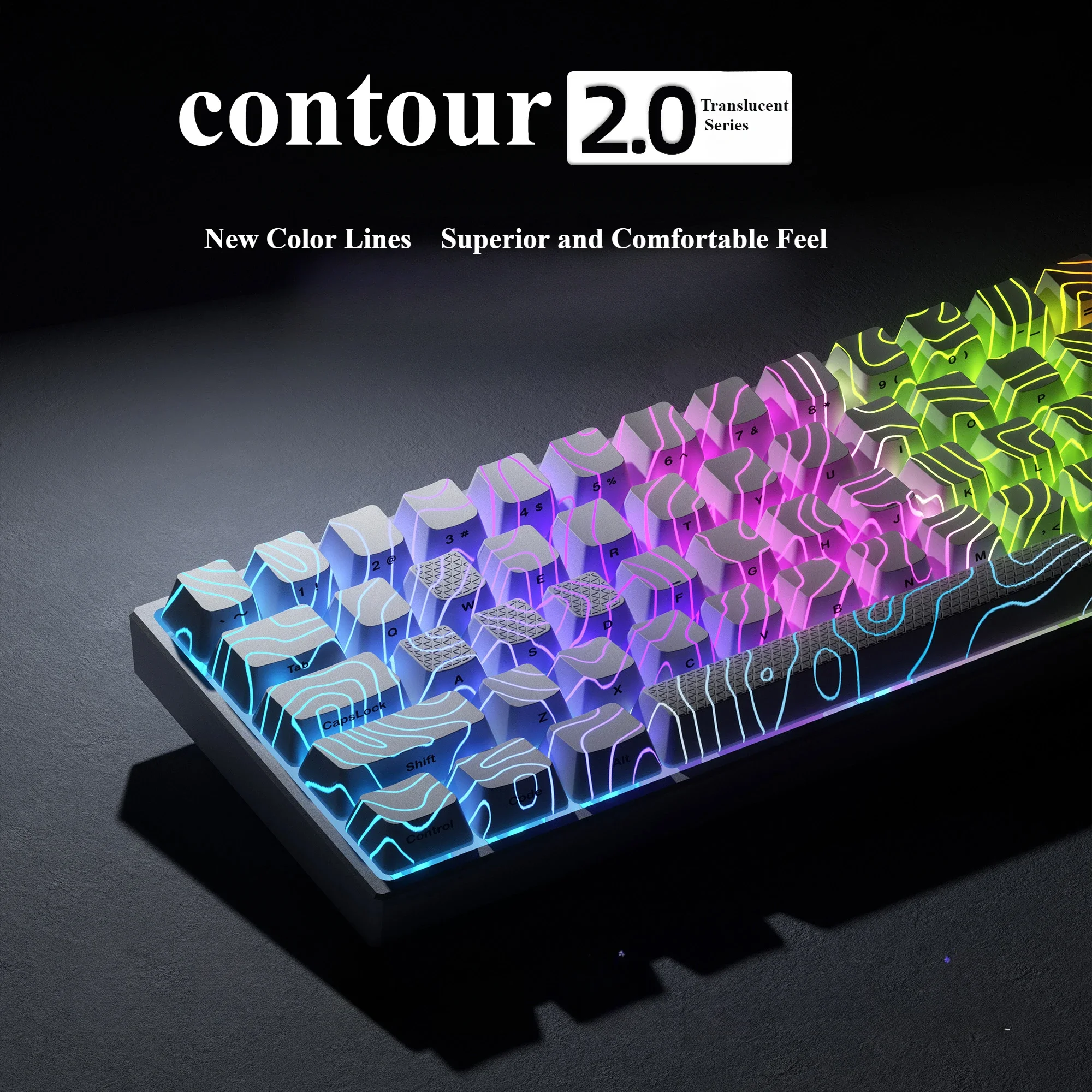 Прозрачный колпачок для клавиш Contour 2,0 с топографическим узором и гравировкой по бокам IMD, новые технологические колпачки для механической клавиатуры
Прозрачный колпачок для клавиш Contour 2,0 с топографическим узором и гравировкой по бокам IMD, новые технологические колпачки для механической клавиатуры
