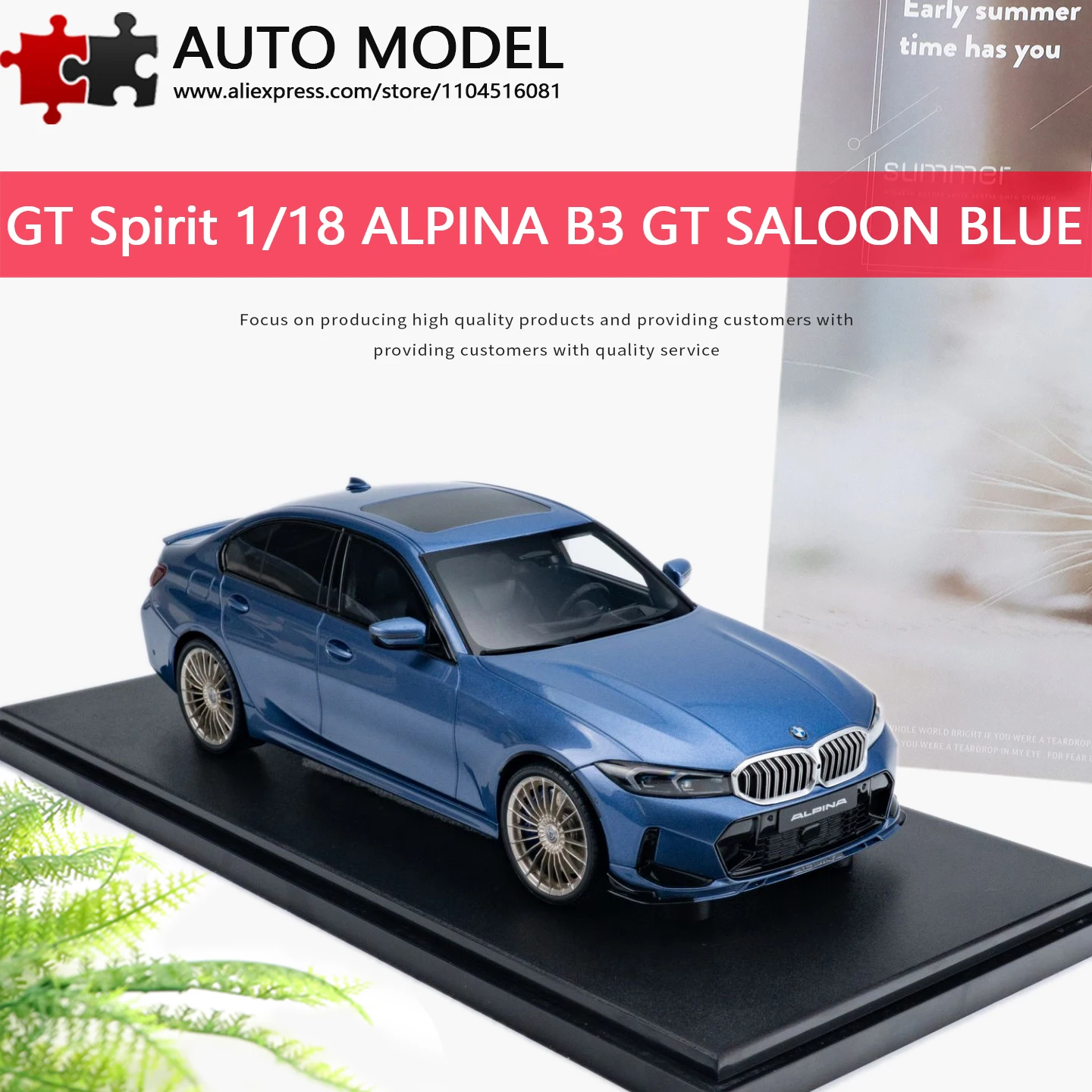 Модель автомобиля BMW Alpina B3 GT 3 Series 2024, модифицированная, из смолы, синяя, в стиле GT Spirit, масштаб 1:18, статическая литая миниатюрная модель, игрушка для взрослых, подарок на день рождения для мальчиков
Модель автомобиля BMW Alpina B3 GT 3 Series 2024, модифицированная, из смолы, синяя, в стиле GT Spirit, масштаб 1:18, статическая литая миниатюрная модель, игрушка для взрослых, подарок на день рождения для мальчиков