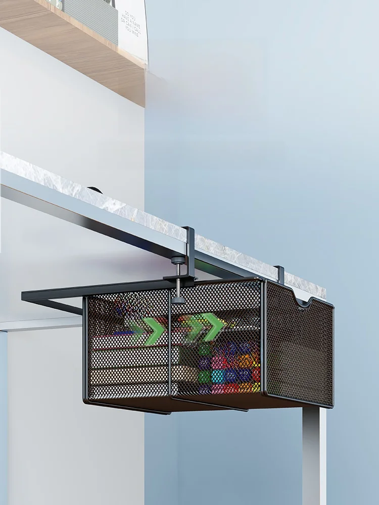 Office Desk underneath Storage Cabinet Drawer Style Basket Hanging Horizontal Bar Metal Material No Drilling Required
Office Desk underneath Storage Cabinet Drawer Style Basket Hanging Horizontal Bar Metal Material No Drilling Required