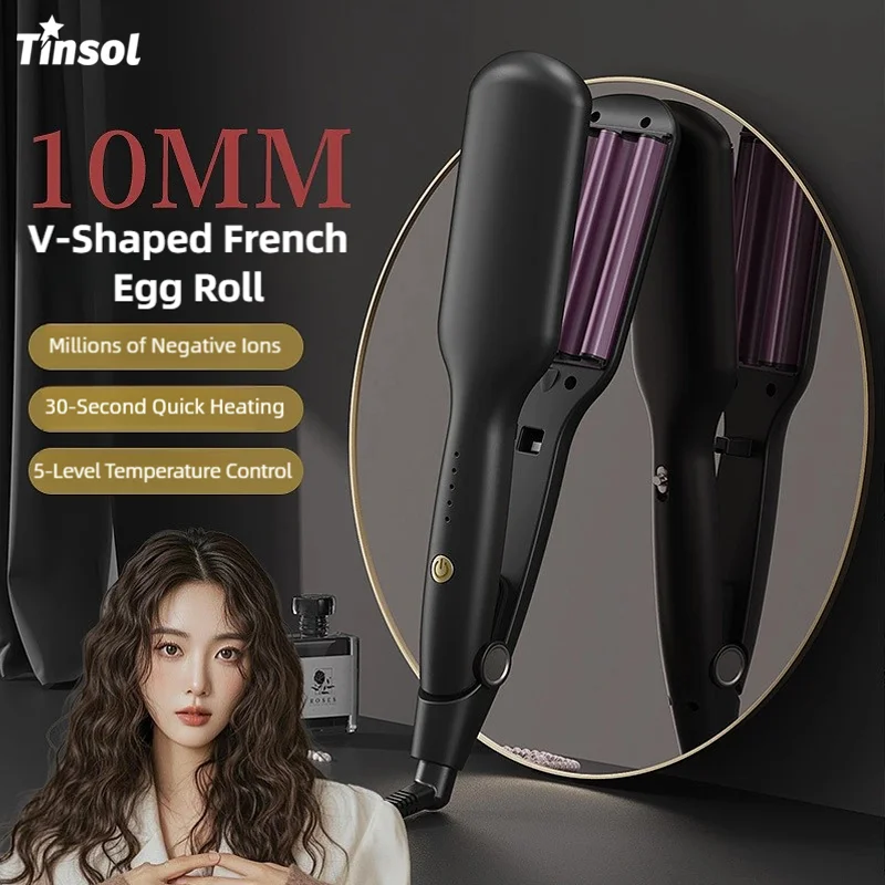 TINSOL 10 мм V-образная плойка для завивки волос, фен-щипцы для французских локонов, быстрый нагрев, 5-скоростной контроль температуры, для создания волн
TINSOL 10 мм V-образная плойка для завивки волос, фен-щипцы для французских локонов, быстрый нагрев, 5-скоростной контроль температуры, для создания волн