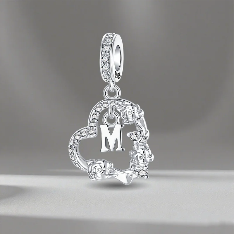 925 Sterling Silver Vintage Classic Heart Shape Letter M Pendant Charm Fit Original Charm Bracelets Women DIY Jewelry Gift
925 Sterling Silver Vintage Classic Heart Shape Letter M Pendant Charm Fit Original Charm Bracelets Women DIY Jewelry Gift
