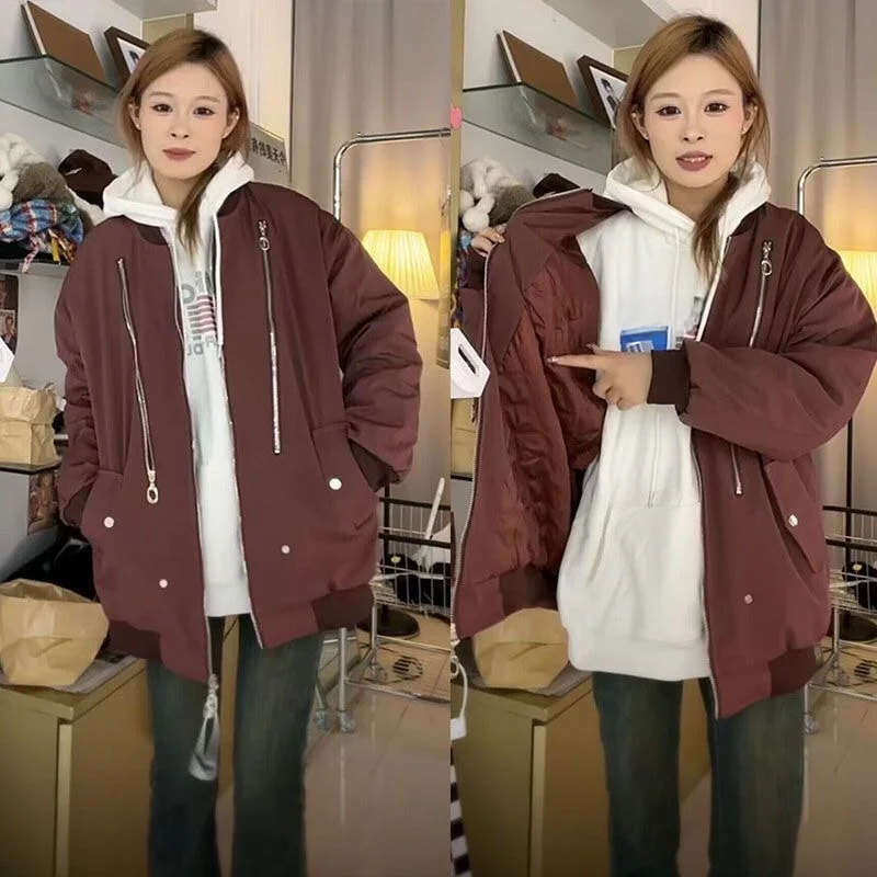 Thiened Zipper Cotton Jaet Men's Loose Design Autumn Winter New Sle High Street American Baseball Coat for Couples
Thiened Zipper Cotton Jaet Men's Loose Design Autumn Winter New Sle High Street American Baseball Coat for Couples