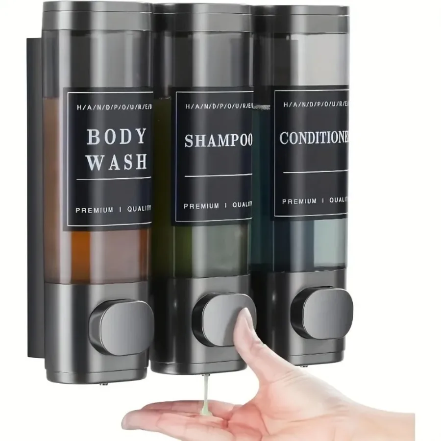 Wall Mounted Triple Shampoo Conditioner Soap Dispenser Set 300ml ABS Material Shower Gel Dispenser No Drilling for Bathroom Home
Wall Mounted Triple Shampoo Conditioner Soap Dispenser Set 300ml ABS Material Shower Gel Dispenser No Drilling for Bathroom Home