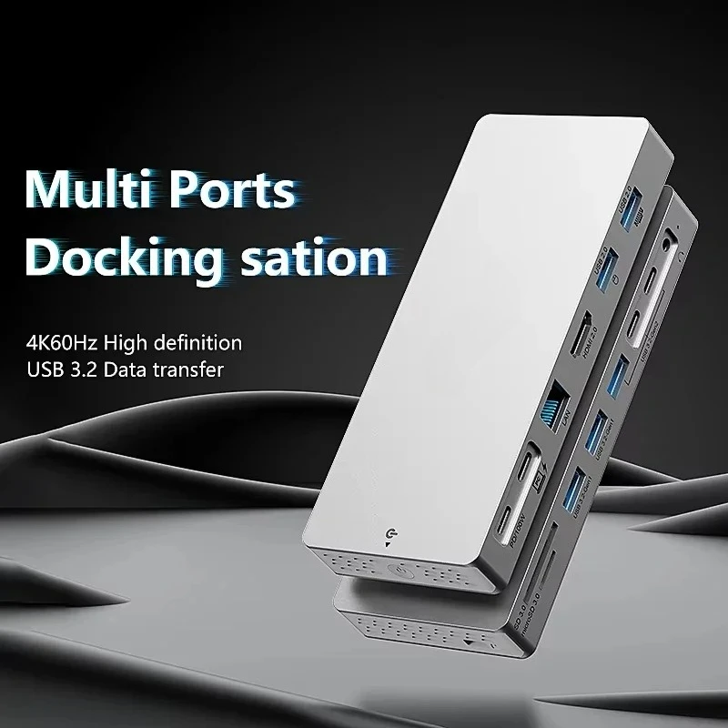 14 in 1 Type C USB Hub Docking Station USB 3.0 Card Reader Adapter Hub 5 Port 10Gbps USB 3.2 Hub with 4K 60Hz HDTV Lan Audio PD
14 in 1 Type C USB Hub Docking Station USB 3.0 Card Reader Adapter Hub 5 Port 10Gbps USB 3.2 Hub with 4K 60Hz HDTV Lan Audio PD