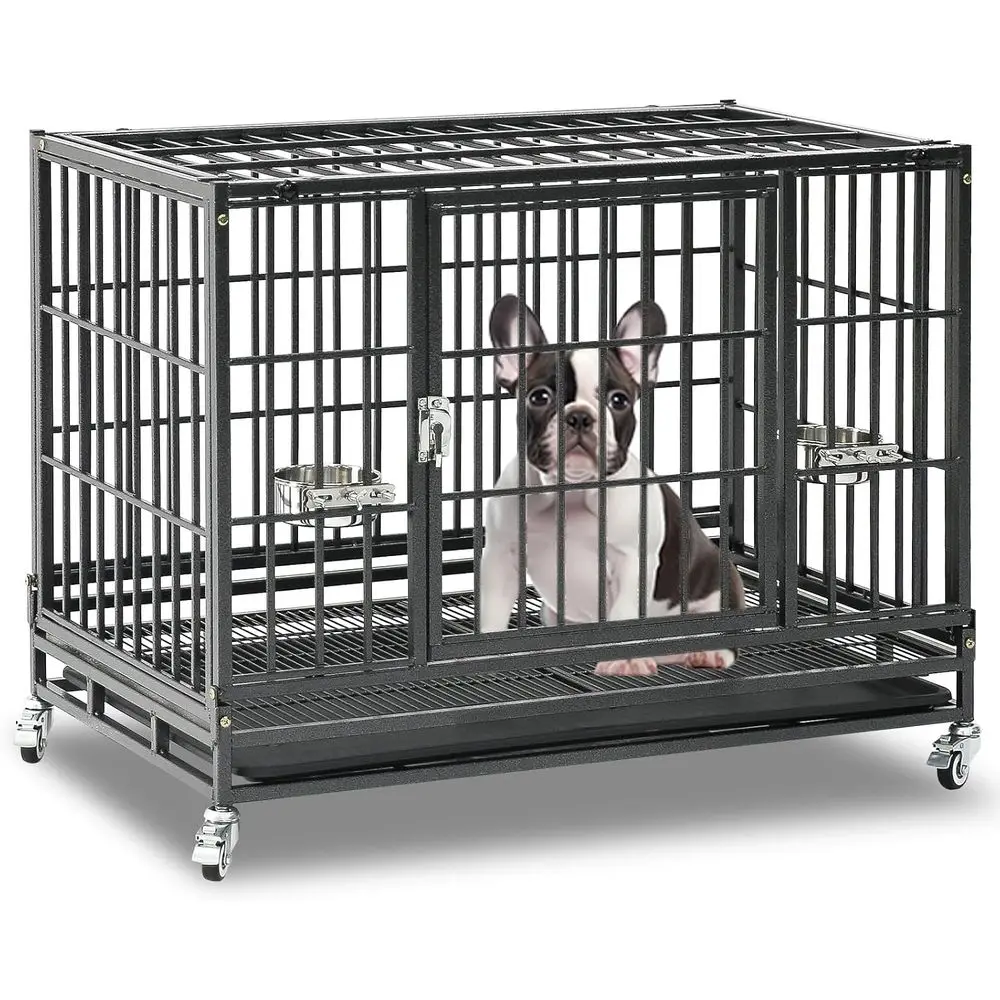 37 Inch Heavy Duty Dog Crate or Medium Dogs, Stackable Dog Cage with our Lockable Wheels, Removable Tray & Grid, Open Top, Ese P
37 Inch Heavy Duty Dog Crate or Medium Dogs, Stackable Dog Cage with our Lockable Wheels, Removable Tray & Grid, Open Top, Ese P