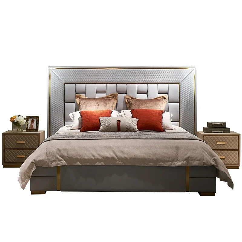 Leather bed light luxury
Leather bed light luxury