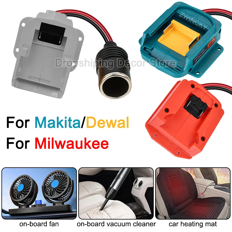Cigarette Lighter Adapter For Makita/Dewal/Milwaukee 18V Li-ion Battery, Cigarette Lighter Interface Power Wheel Adapter
Cigarette Lighter Adapter For Makita/Dewal/Milwaukee 18V Li-ion Battery, Cigarette Lighter Interface Power Wheel Adapter