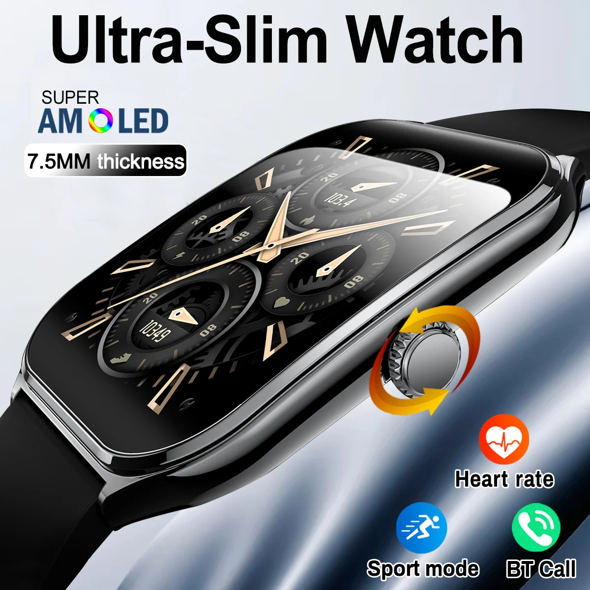 Новые ультратонкие умные часы 7,5 мм для мужчин, 1,96-дюймовый AMOLED-экран, всегда показать время, AI, голосовой пульс, спортивные водонепроницаемые умные часы с BT-вызовом
Новые ультратонкие умные часы 7,5 мм для мужчин, 1,96-дюймовый AMOLED-экран, всегда показать время, AI, голосовой пульс, спортивные водонепроницаемые умные часы с BT-вызовом