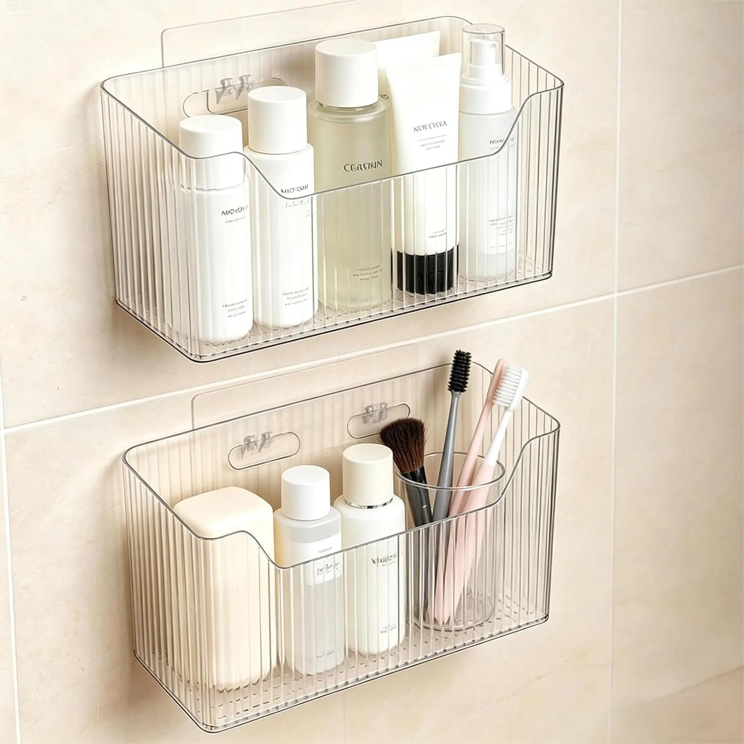 Acrylic Wall Mounted Storage Racks, 2 Pack Stackable Shower Basket for Bathroom Kitchen
Acrylic Wall Mounted Storage Racks, 2 Pack Stackable Shower Basket for Bathroom Kitchen