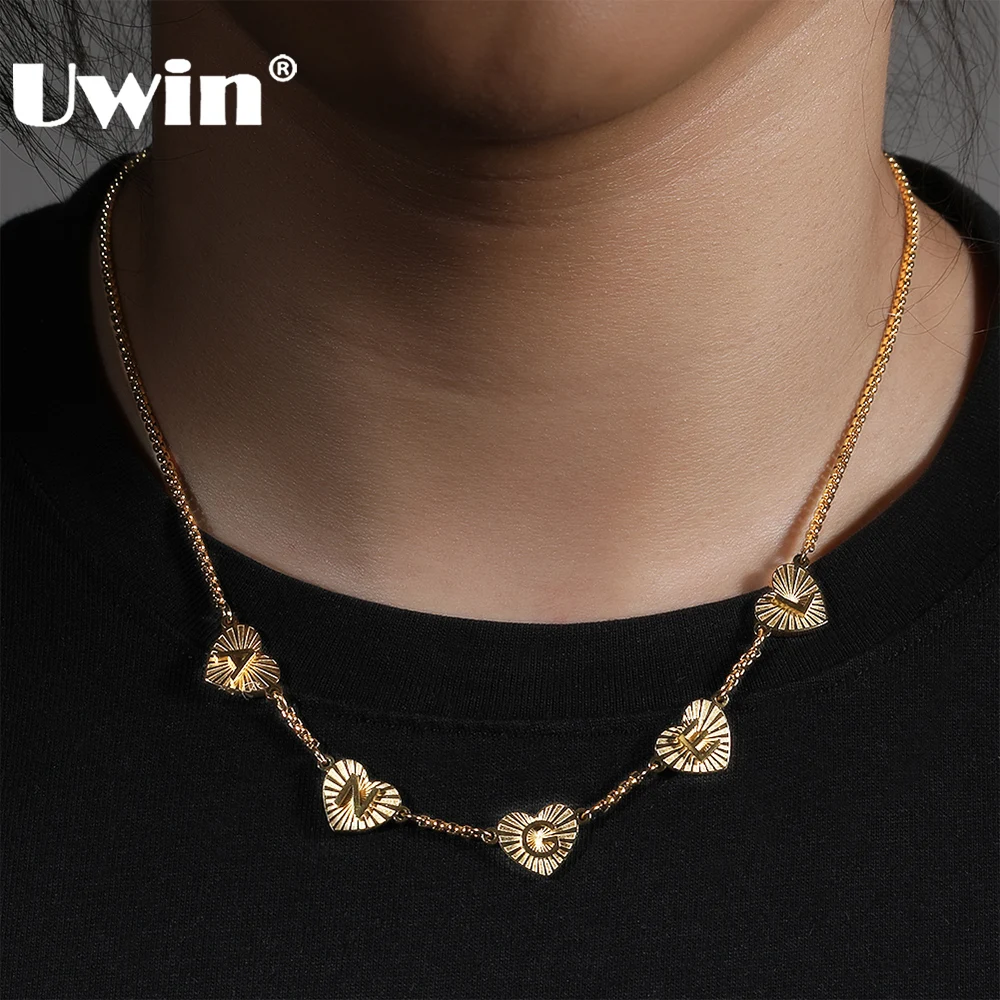 UWIN Custom Name Necklaces for Women Stainless Steel Heart Shape Letters with Box Chain Fashion Personalized Jewelry for Gift
UWIN Custom Name Necklaces for Women Stainless Steel Heart Shape Letters with Box Chain Fashion Personalized Jewelry for Gift