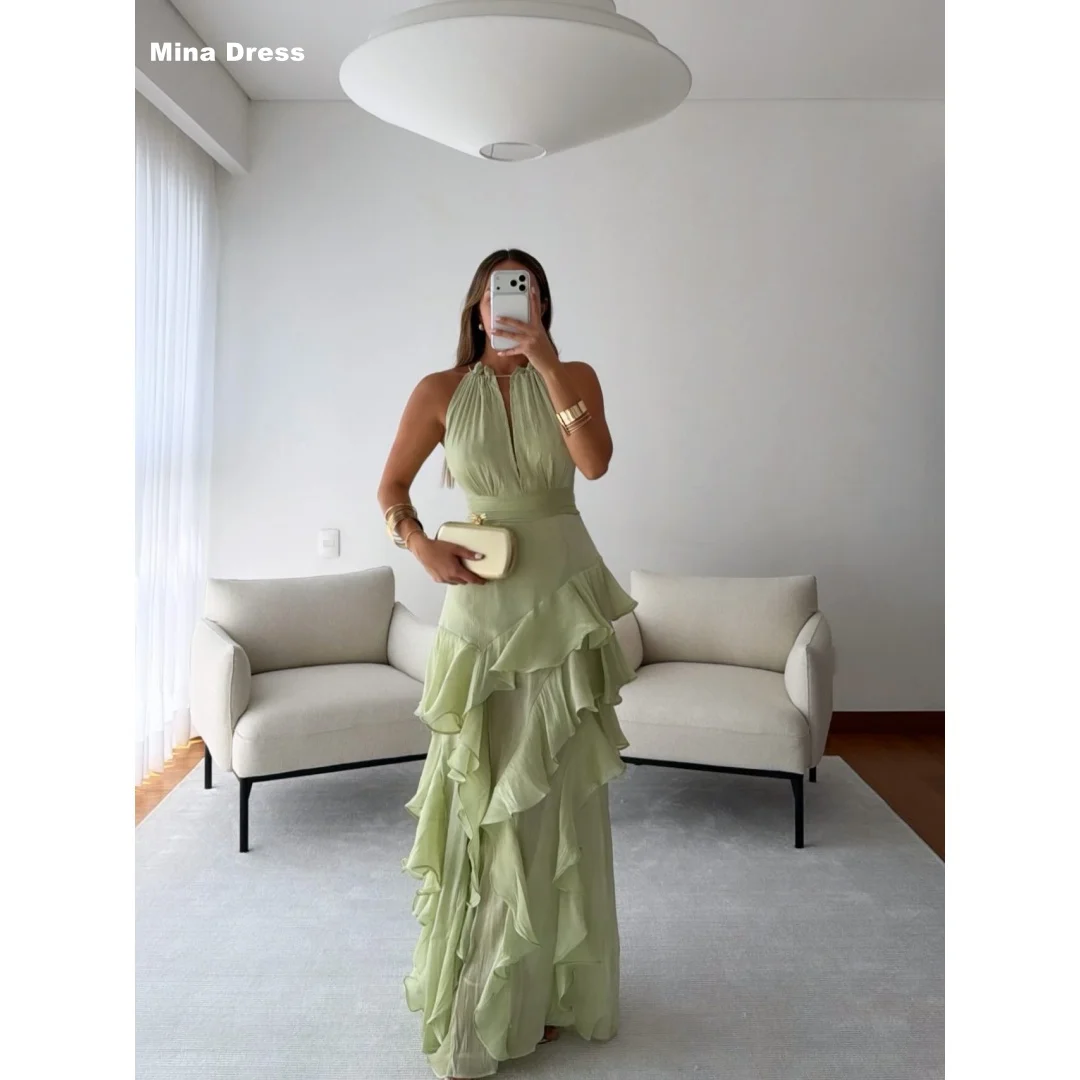 Mina Customized Light Green Ruffled Sleeveless Waistband Prom Dress Luxury Party Dresses for Special Occasions 2026 Occasion
Mina Customized Light Green Ruffled Sleeveless Waistband Prom Dress Luxury Party Dresses for Special Occasions 2026 Occasion