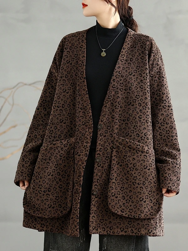 2025 Autumn New Faion Casual Slimming Large Size Artistic Leopard Print Corduroy Long Sve Jaet Women's Sle V-ne Th...
2025 Autumn New Faion Casual Slimming Large Size Artistic Leopard Print Corduroy Long Sve Jaet Women's Sle V-ne Th...