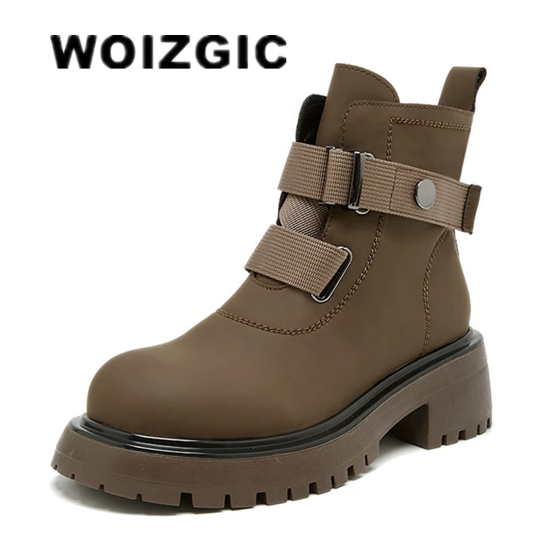 WOIZGIC Women's Ankle Mother Female Genuine Leather Boots Shoes Platform Autumn Spring British Style Non Slip Zipper
WOIZGIC Women's Ankle Mother Female Genuine Leather Boots Shoes Platform Autumn Spring British Style Non Slip Zipper