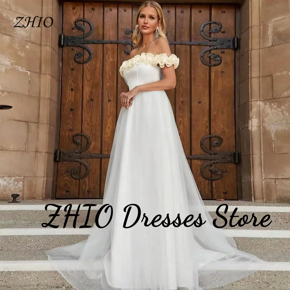 ZHIO Ruched Off the Shoulder Wedding Dresses Floor Length Tiered Organza Bridal Gowns Dress Customized Elegant
ZHIO Ruched Off the Shoulder Wedding Dresses Floor Length Tiered Organza Bridal Gowns Dress Customized Elegant